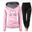 Love Heart Printed Sports Suit Hooded Sweatshirt Top And Drawstring Pants Fashion Casual Clothing For Women