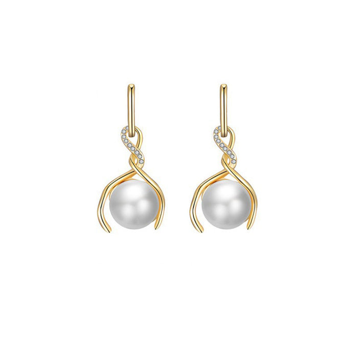 Korean Fashion Temperament Jewelry Pearl Earring Set