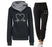 Love Heart Printed Sports Suit Hooded Sweatshirt Top And Drawstring Pants Fashion Casual Clothing For Women